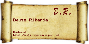 Deuts Rikarda névjegykártya